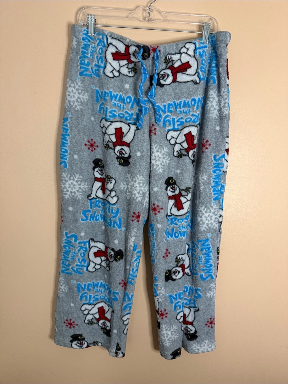 Kids Grey Snowman Fleece Pajama Pants - Cozy Winter Sleepwear